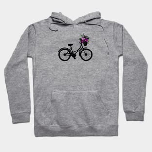 Bicycle with a Basket Full of Flowers Hoodie